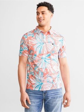 NWT-FLOMOTION FUNKY FLORAL PERFORMANCE POLO